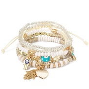 ( white)occidental style fashion trend  retro brief all-Purpose lovely personality  multilayer bracelet woman F