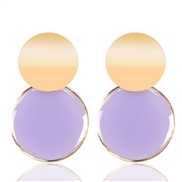 (purple)Korean style brief geometry Modeling  Acrylic Round transparent earrings arring earring woman errings F
