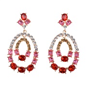 (  red)new earring  occidental style fashion Alloy diamond earrings
