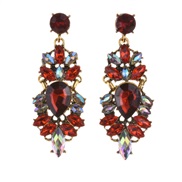 ( red)occidental style fashion exaggerating Earring retro Alloy earrings geometry diamond long style earrings