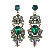 ( green)occidental style fashion exaggerating arring retro Alloy earrings geometry diamond long style earrings