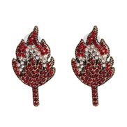 ( red) retro eaf occidental style personality ear stud earrings