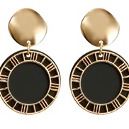 ( black)occidental style Rome digit earrings creative retro fashion sequin hollow watch-face candy colors ear stud woman