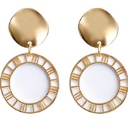 ( white)occidental style Rome digit earrings creative retro fashion sequin hollow watch-face candy colors ear stud woman