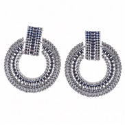 (  Silver)new earring  occidental style fashion geometry Alloy earrings color