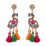( Color)UR personality ethnic style earrings retro tassel earring animal Earring