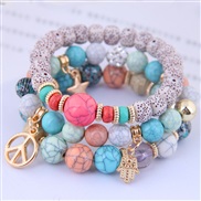 occidental style trend  Bohemia noble wind concise all-Purpose more elements pendant temperament multilayer bracelet