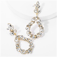 ( white)exaggerating occidental style wind drop multilayer diamond glass diamond fully-jewelled earrings woman fashion s