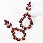 ( red)exaggerating occidental style wind drop multilayer diamond glass diamond fully-jewelled earrings woman fashion sup