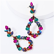 ( Color)exaggerating occidental style wind drop multilayer diamond glass diamond fully-jewelled earrings woman fashion s