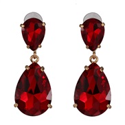 ( red)occidental style classic fashion drop earrings earring color glass all-Purpose
