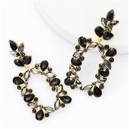 ( black)fashion occidental style wind creative multilayer Alloy diamond Rhinestone square fully-jewelled earrings woman 