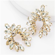 ( white)occidental style exaggerating fashion Alloy diamond Rhinestone geometry earrings woman super fully-jewelled ear 
