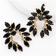 ( black)occidental style exaggerating fashion Alloy diamond Rhinestone geometry earrings woman super fully-jewelled ear 