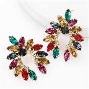 ( Color)occidental style exaggerating fashion Alloy diamond Rhinestone geometry earrings woman super fully-jewelled ear 