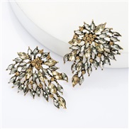 ( Gold)occidental style exaggerating fashion Alloy diamond Rhinestone fully-jewelled earrings woman trend super ear stud