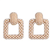 ( white)occidental style fashion exaggerating earring temperament geometry big earrings high-end embed Pearl