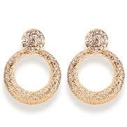 ( Gold)occidental style earrings  Alloy brief geometry earrings temperament all-Purpose Earring diamond earring F