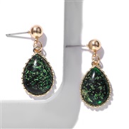 (Drop Dark green)occidental style fashion retro stone earrings luxurious earring arring fitting