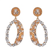( white) occidental style personality geometry ear stud color diamond mosaic glass exaggerating