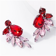 ( red)earrings new fashion occidental style Alloy diamond glass diamond fully-jewelled earrings woman super ear stud