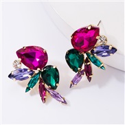 ( Green color)occidental style exaggerating fashion glass diamond diamond colorful diamond earrings woman trend wind ful