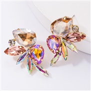 occidental style exaggerating fashion glass diamond diamond colorful diamond earrings woman trend wind fully-jewelled