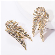 ( Gold)creative samll wings Rhinestone diamond earrings woman occidental style exaggerating wind ear stud