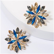 earrings Alloy diamond Rhinestone flowers earrings woman occidental style wind ear stud brief all-Purpose