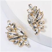 ( white)fashion occidental style personality Alloy diamond Rhinestone fully-jewelled earrings woman trend brief ear stud