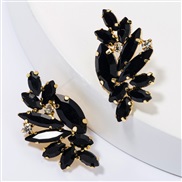 ( black)fashion occidental style personality Alloy diamond Rhinestone fully-jewelled earrings woman trend brief ear stud