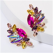 ( Color)fashion occidental style personality Alloy diamond Rhinestone fully-jewelled earrings woman trend brief ear stud