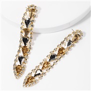 ( Gold)exaggerating occidental style multilayer drop glass diamond Alloy Rhinestone diamond long style earrings woman te