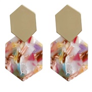 brief rhombus Metal earrings geometry Acrylic pendant Acetate sheet long style earrings