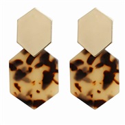 ( Cream colored )brief rhombus Metal earrings geometry Acrylic pendant Acetate sheet long style earrings