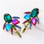 ( Color)occidental style exaggerating multilayer Alloy diamond glass diamond Rhinestone fully-jewelled earrings woman wi