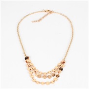 ( Gold)occidental style   personality fashion sequin multilayer necklace chain clavicle chain woman