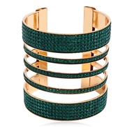 ( green)occidental style exaggerating Metal opening bangle  temperament fashion multilayer fully-jewelled woman  multico