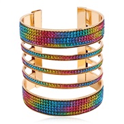 ( Color)occidental style exaggerating Metal opening bangle  temperament fashion multilayer fully-jewelled woman  multico