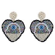( white)occidental style earrings Bohemia eyes Earring color Peach heart Beads earrings