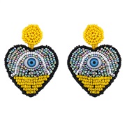 ( yellow)occidental style earrings Bohemia eyes arring color Peach heart Beads earrings