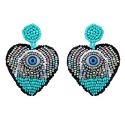 occidental style earrings Bohemia eyes arring color Peach heart Beads earrings