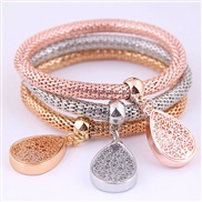 occidental style fashion brief three color tree pendant three color chain multilayer bracelet