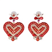 ( red)UR fashion heart-shaped earrings occidental style exaggerating earring