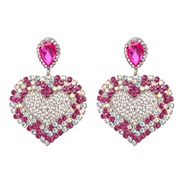 (purple)UR fashion heart-shaped earrings occidental style exaggerating earring