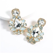 ( white)earrings exaggerating drop Acrylic diamond earrings woman occidental style fully-jewelled super ear stud