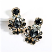 ( black)earrings exaggerating drop Acrylic diamond earrings woman occidental style fully-jewelled super ear stud