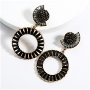 ( black)earrings new exaggerating half cirque Acrylic diamond earrings woman occidental style style