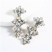 ( white)occidental style exaggerating multilayer Acrylic diamond earrings woman retro generous fully-jewelled trend Earr