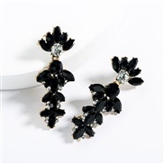 ( black)occidental style exaggerating multilayer Acrylic diamond earrings woman retro generous fully-jewelled trend arri
